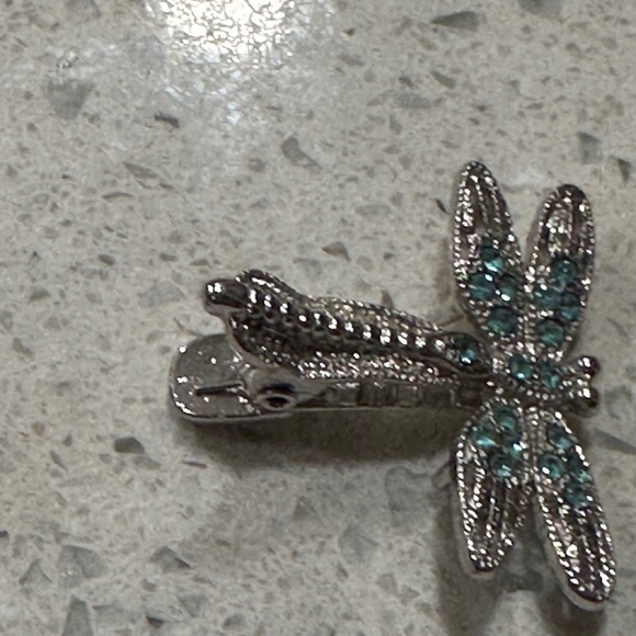 Elegant Silver and Blue Dragonfly Hairpin - Picture 5 of 6
